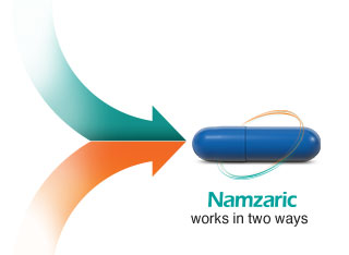 Namzaric works in two ways