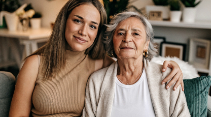 Older woman patient with younger woman support image